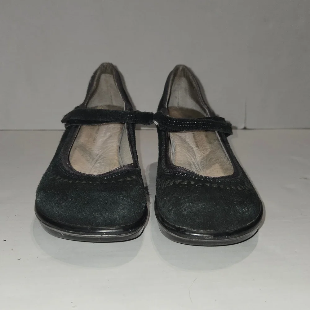 Jambu Lido Mary Jane Sport Wedge Shoes Womens 9.5 Black Suede Comfort Walking